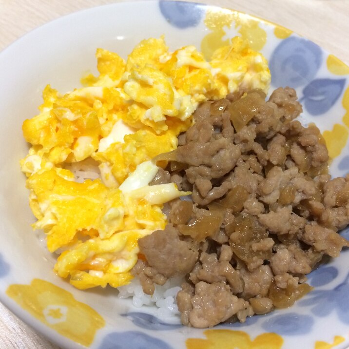 かさ増し！二色そぼろ丼